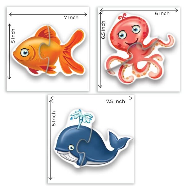 TOYKRAFTT Chunky Infant Floor Puzzle Toy, 2 Piece Puzzles, Puzzles for Kids Age of 2-3 Years, Educational Toys, My First Aquatic Animal Puzzle - Image 6