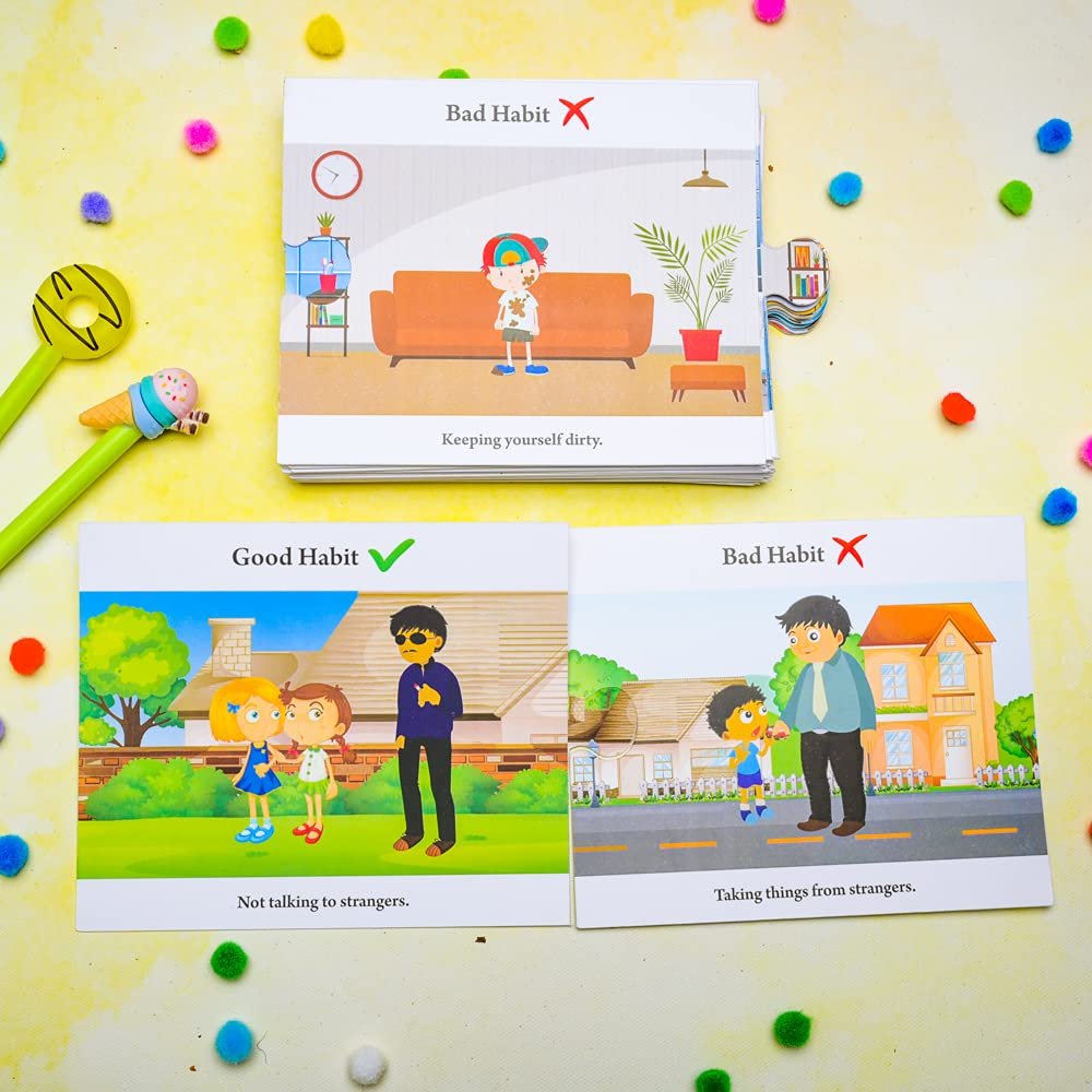 Good Habits vs. Bad Habits Game + Manners Booklet for 2-5 Years Old Babies | Booklet for Kids | Activity Toys for 2-5 Years Old Kids - Image 2