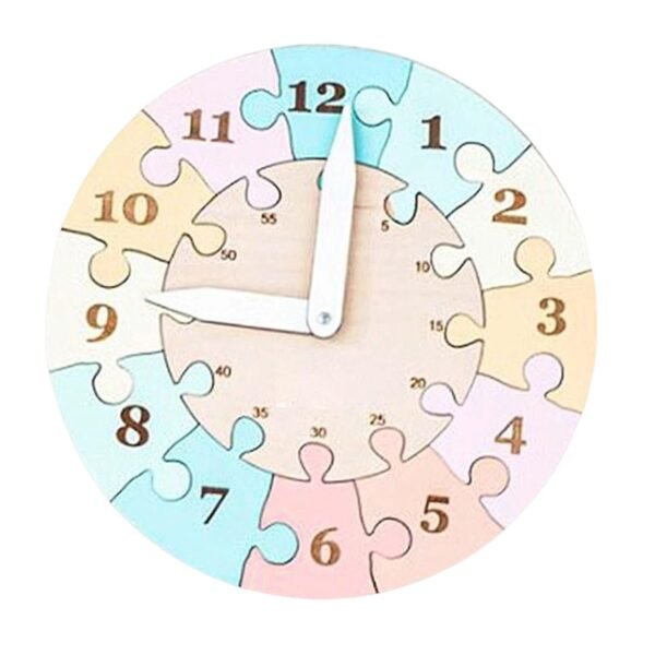 bnf® Wooden Clock Learning Puzzle with Numbers for Girls Boys Baby Children Pink Baby | Toys for Baby | Developmental Baby Toys