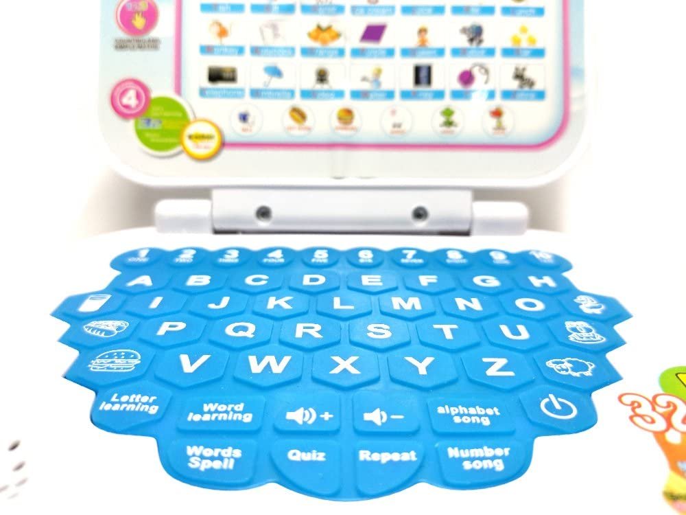 Educational Laptop Toys for Kids,Numbers Alphabets Learning Kids Baby Toys with Led Display & Music Learning Tablet for Kids 3+ Years Boy Girl (Multi Color) (Pack of 1) (Multicolor 04)
