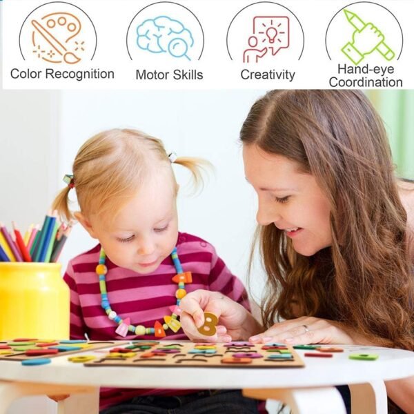 Storio Toys 3 in 1 Wooden Puzzles for Toddlers | ABCD Alphabets, Numbers & Shapes Puzzles | Toddler Learning Puzzle Toys for Kids 1-3 Years Old | Early Education Gift for Kids - Image 3