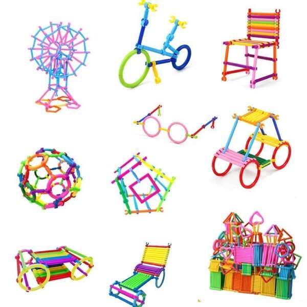 MKY® Smart Stick Building Blocks Toys - Smart Stick with Different Shapes Block Game for 3-8 Years Old Kids Boys & Girls,Multi Color,200 Piece,Multicolor (Kids Building Block Toy) - Image 4