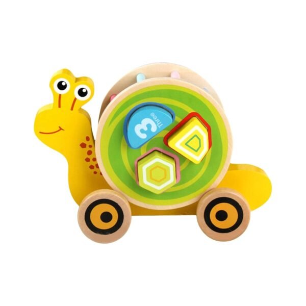 bnf® Wooden Trailer Toy Creative for Kids Age 0-3 Years Snail Baby | Toys for Baby | Developmental Baby Toys - Image 3
