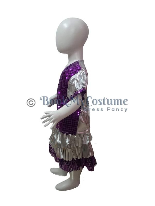 BookMyCostume Western Dance Costume for Girls - Purple & Silver - Top with Frock - Premium - Image 4