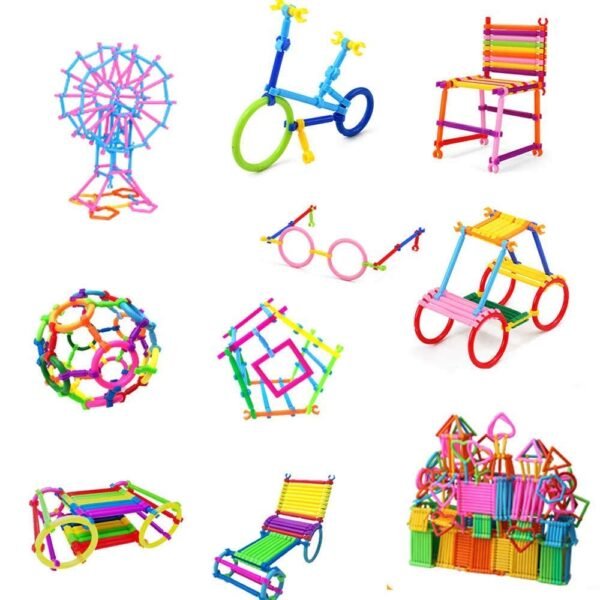 Smart Stick Building Blocks Toys - Smart Stick with Different Shapes Block Game for 3-8 Years Old Kids Boys & Girls,Multi Color,200 Piece,Multicolor (Kids New Building Block Toy) - Image 4