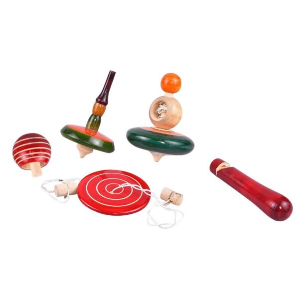 Wooden Bird Whistle Toy, Spinner & Spinning Tops for Kids N (2 Year+) - Set of 5 pcs Discover Sounds - Image 4