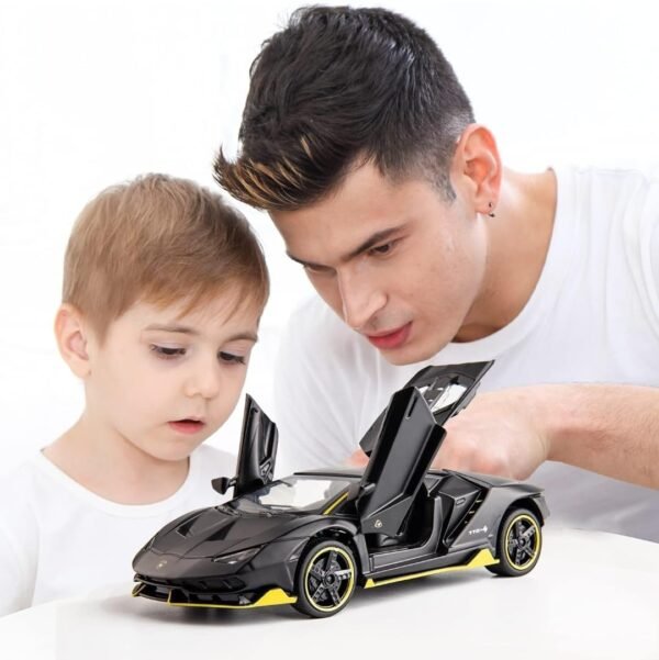 1:24 B.M.W XM SUV Model Car Zinc Alloy Pull Back Toy Diecast Toy Cars with Openable Doors, Sound and Light for Kids Boy Girl Gift (Black-Color) - Image 4