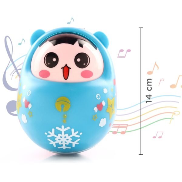 Play Nation Premium Head Nodding Roly Poly Toy for Babies, Push & Shake Wobbling Soft Bell Sound Tumbler Doll for Infants and Baby, BIS Certified, Birthday Gift for Kids, 0-2 Years (Blue) - Image 3