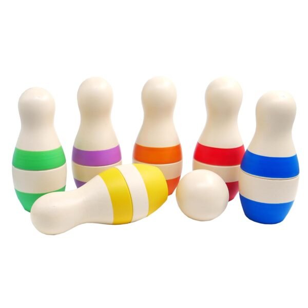 Shumee Wooden Bowling Set for Kids Ages 2+ with 6 Pins & 1 Ball | Coordination & Fine Motor Skill Toys for Kids | Kids Activity Toys for 2-5 Years Old | Durable & Lightweight | Ideal Gift for Kids - Image 3