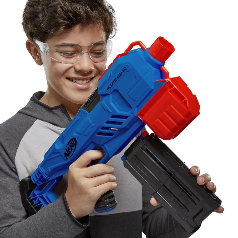 Nerf Alpha Strike Flyte Cs-10 Motorised Blaster 10-Dart Clip-Fed Blasting 20 Official Nerf Elite Darts Toys for Kids, Teens, Adults, Toys for Boys & Girls,Multicolor - Image 6