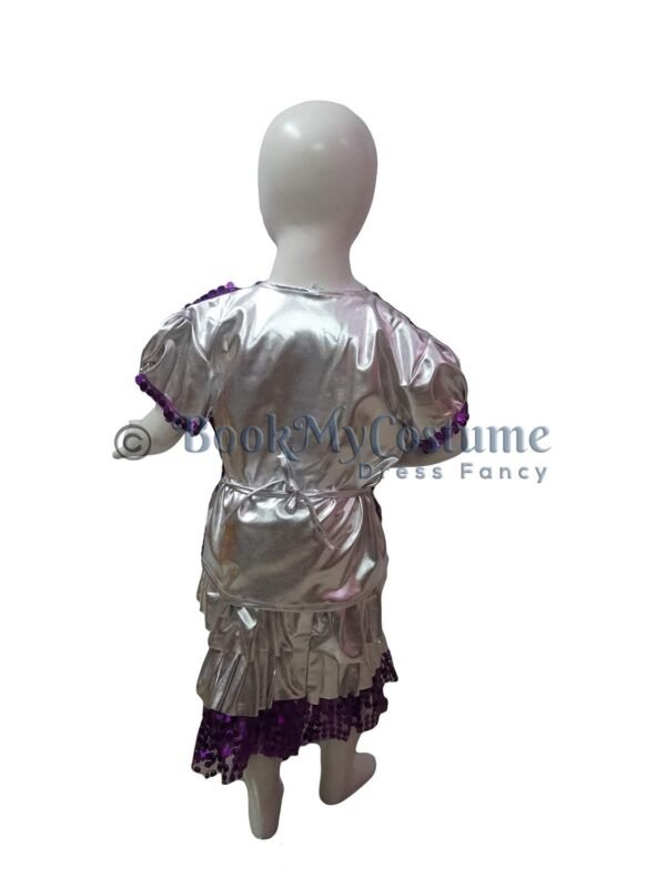 BookMyCostume Western Dance Costume for Girls - Purple & Silver - Top with Frock - Premium - Image 3