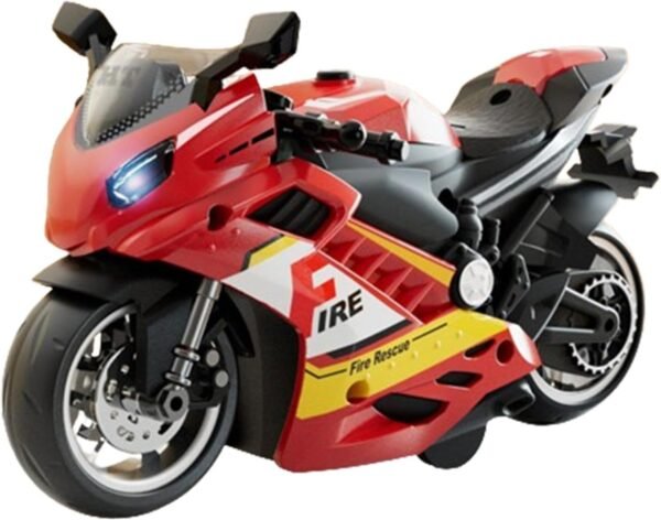 Police Motorcycle Toy - Pull Back Motorcycle Toys, Tiny Gift with Music Lighting, Latte Motorcycles Toy for Kids Boys Age 3-8 Year Old [Multicolor] (Sport Bike-RED)