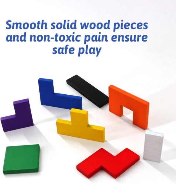 Wudly Basic Russian Block Puzzle for Kids | Educational Toy and Learning Aid for Toddlers - 1+ Years | Fine Motor Skill Development | Safe & Durable (10 Mm Basic Russian Block Puzzle), Multicolour - Image 5