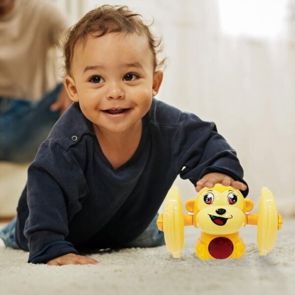 Wembley Dancing Monkey Musical Toy for Kids Baby Spinning Rolling Doll Tumble Toy with Voice Control Musical Light and Sound Effects with Sensor - ISI Mark - Multicolor - Image 6