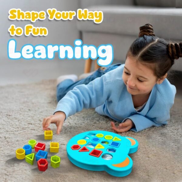 Wembley Kids Montessori Geometric Shape Sorter Puzzle Game | Learning Colour Logic Game for Toddlers Activity | Brain Teaser Educational Toy for 2-5 Years Boys and Girls Travel Toy & Birthday Gift - Image 4