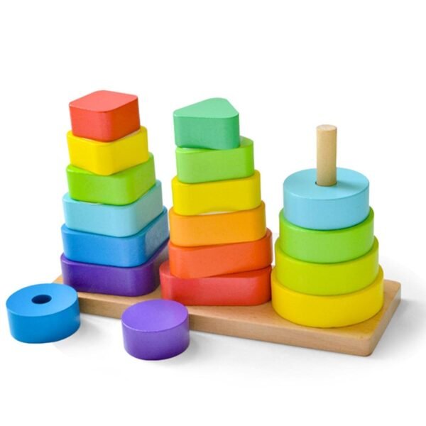 bnf® Wooden Stacking Toys Children\'s Educational Development Montessori Toy Baby | Toys for Baby | Developmental Baby Toys - Image 4