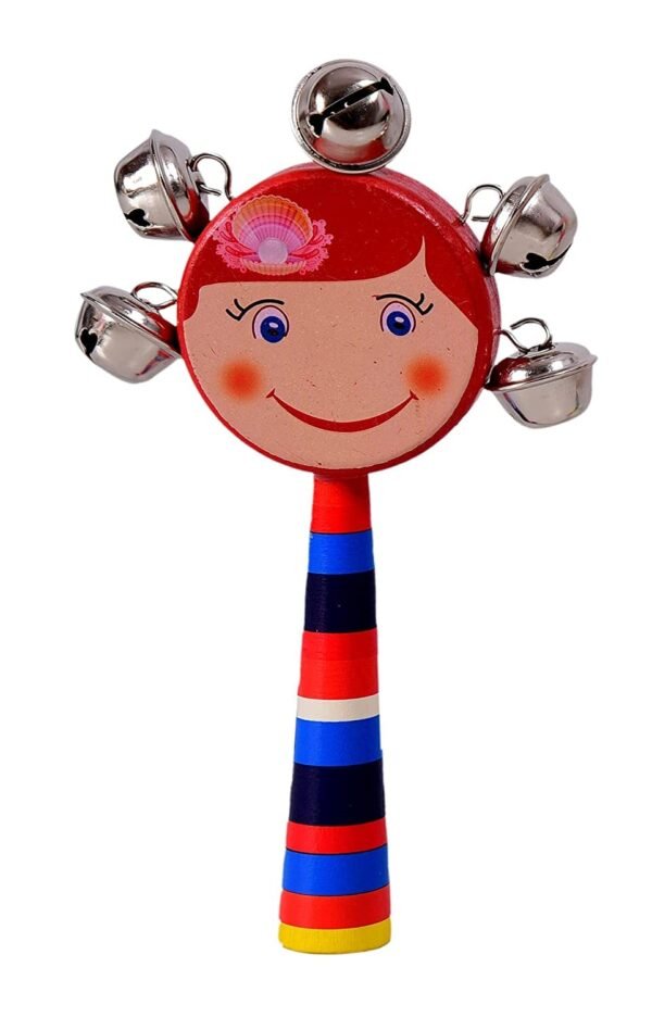 Wooden Rattles for Baby/New Born Babies, Infants (0+ Years) - Set of 3 pcs - Multicolor - Discover Sounds, Develops Sensory Skills - Image 4