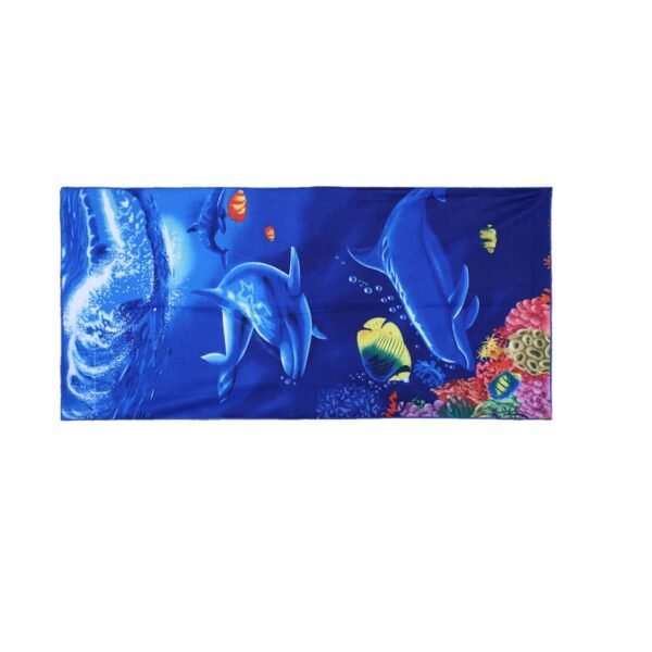 Kuber Industries Kids Bath Towel|Soft Cotton & Sides Stitched Baby Towel|Super Absorbent Aquarium & Princess Print Towel for Infants,Pack of 2 (Multicolor) - Image 3