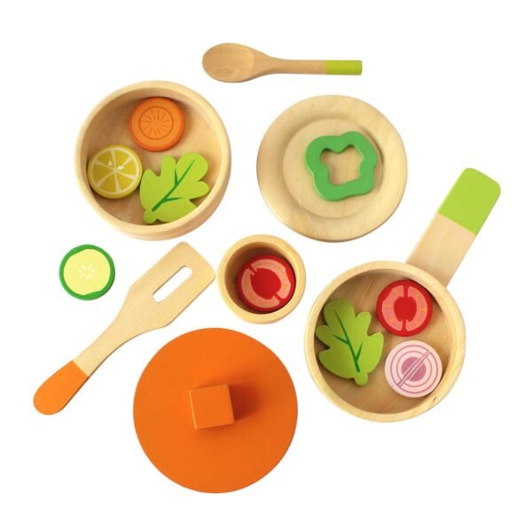 Shumee\'s Wooden Mini Kitchen Set for Kids | 16-Piece Colorful and Baby-Friendly Pretend Play Toy | Ideal Miniature Kitchen Set Gift for Girls & Boys | Perfect for Ages 3+ | Mini Cooking Set