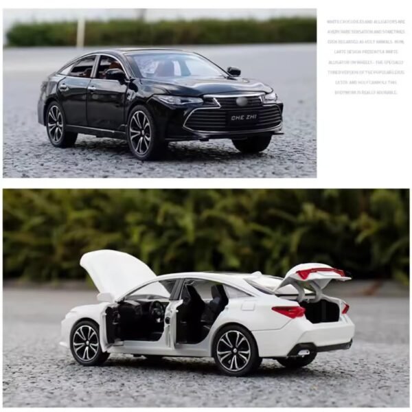 Toy Car 1:24 Toyota Avalon Metal Alloy Diecast Car Model Miniature Model with Sound Light Model Boys Toys for Children\'s/Black-Color - Image 4