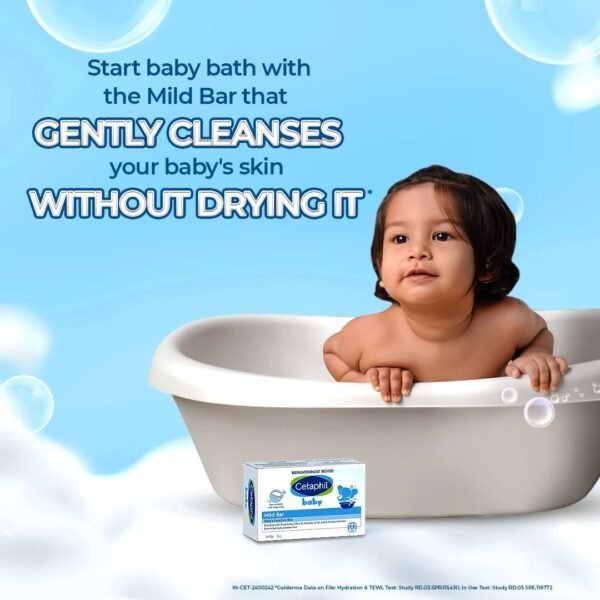 Cetaphil Baby Mild Bar 75gm, Kids Soap for Bath, White, Medium - Image 4