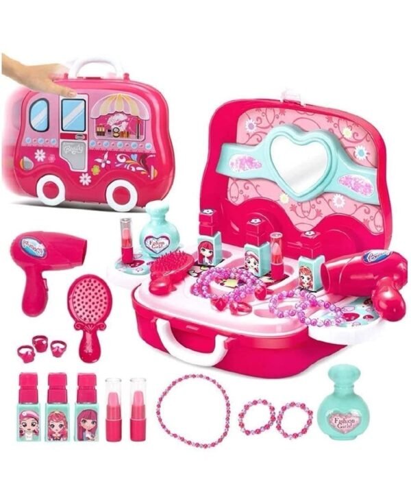 Vikas Gift Gallery Makeup Set for Girls | Lightweight Portable Plastic Suitcase Kit | Ideal for 3+ Years Kids | Non-Toxic | Kid-Friendly