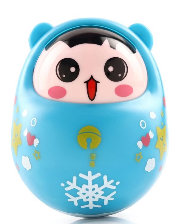 Play Nation Premium Head Nodding Roly Poly Toy for Babies, Push & Shake Wobbling Soft Bell Sound Tumbler Doll for Infants and Baby, BIS Certified, Birthday Gift for Kids, 0-2 Years (Blue)