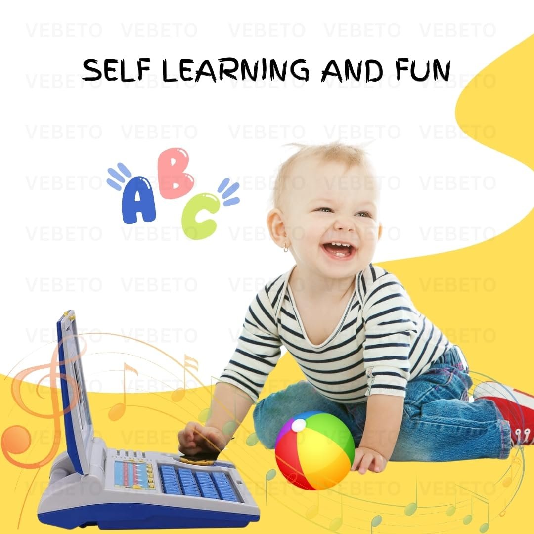 Educational Laptop for Kids (1 Year Warranty) w/ Mouse Games 20 Fun Computer Activity Learning Toy for 2 3 4 5 Years Boys Girls Learn Letters Words Mathematics Music Logic Memory Tool, Blue - Image 5