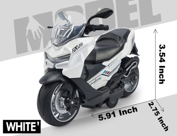 Police Motorcycle Toy - Pull Back Motorcycle Toys, Tiny Gift with Music Lighting, Latte Motorcycles Toy for Kids Boys Age 3-8 Year Old [Multicolor] (PALSAR RX120-Multicolor) - Image 3