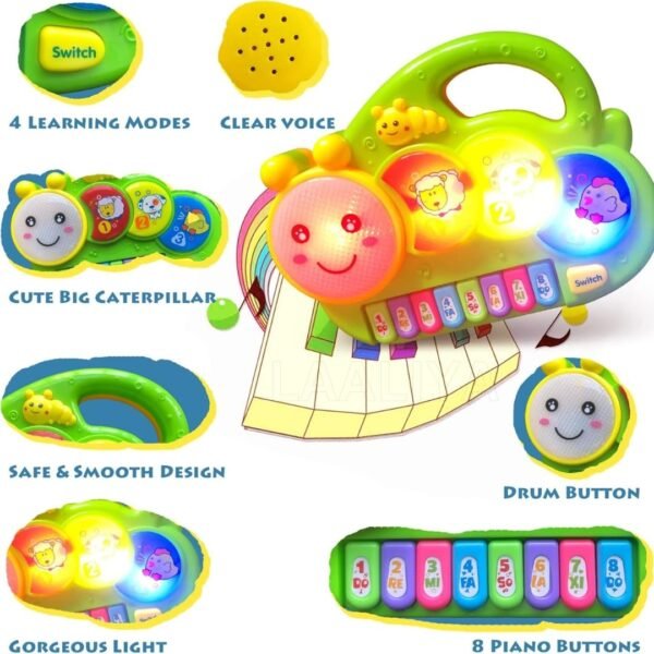 Piano for Kids 5 Years Sound Drum Piano for Kids of Age 2-5+ Piano Keyboard Kids Rhymes Musical Toys Piyano Drum Keyboard Musical Pino Kids Piano for 2-5 Years Paino Mini Piano Baby Drums - Image 4