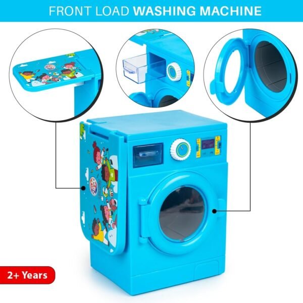 Lovely Washing Machine Front Load with Openable Door & Attached Foldable Ironing Table Household Pretend Play Role Play Toy for Kids.- Baby Toy - Image 3