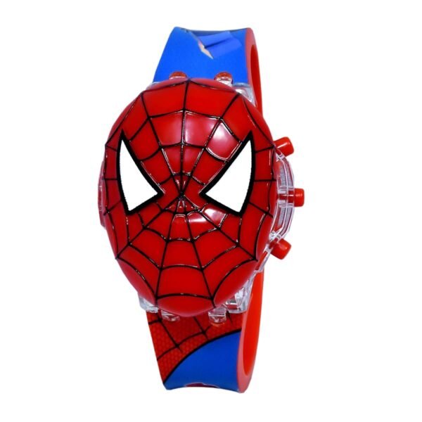 Kids Watch for Boys and Girl Spider Men 3D Light Led Glowing Watch with Music Tune and Face Cover Multicolor Digital Light Boys Watch for kids Age 3 - 12 Age Year Old Birthday Gift Toy Digital watch