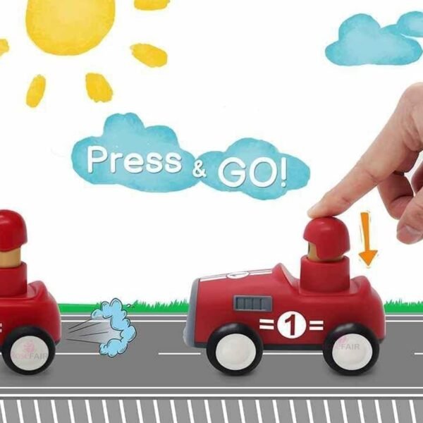 Friction Powered Vehicles Cars Toy Push and Go Back for Toddlers Baby Boys Girls 1-6 Years Old Gift Car, Train, Boat, Airplane - 4 Pack (BCTP-04) - Image 4