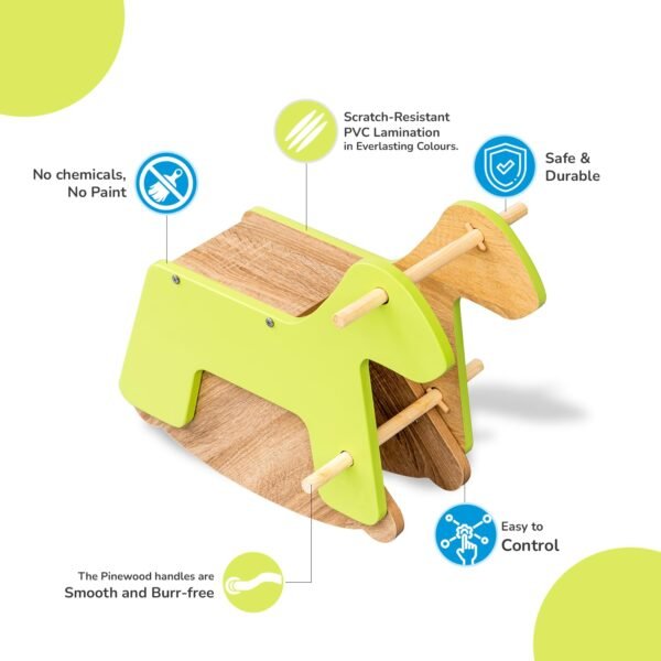Rocking Horse, a Ride-on Toy for Kids Aged 1-5 Years (Green) - Image 3