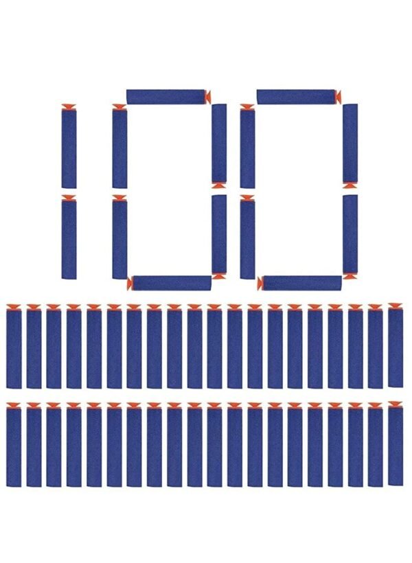 Toy Cloud Hot Fire Gun Bullet Soft Foam Dart for Nerf Gun Toy Refill Pack 100 Pcs Sticky Head Darts for Nerk N-Stike Elite Guns, Multicolor