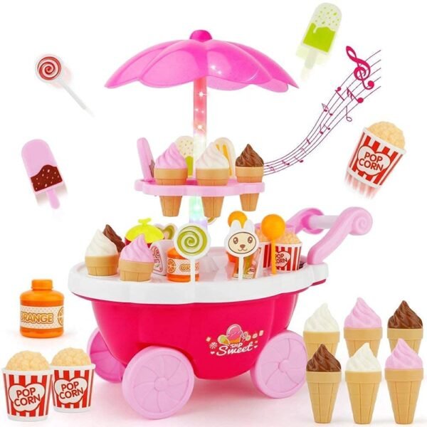 Storio Toys Kitchen Set for Kids Girls Big Cooking Set Light and Sound Pretend Play Toy Battery Operated with Accessories,Pink - Image 6
