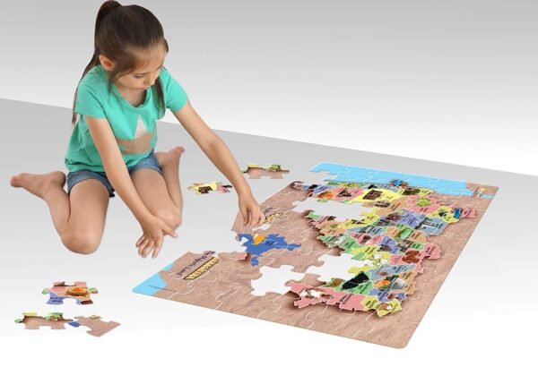 ZiGYASAW Maharashtra Map - Educational Toy for Boys & Girls,Learning Kit for 4 Year Old Kids and Above, Multi Color - 54 Puzzle Pieces - Image 2