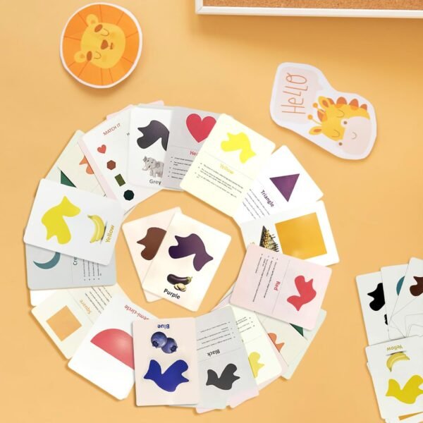 Wembley Flash Cards for Kids Toys 1 2 3 4 5 Years Babies Boys Girls | Educational Preschoolers Montessori Early Learning Flash Cards – Color & Shapes, Set of 28 Cards - Image 6
