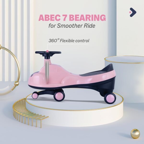 R for Rabbit Iya Iya Zippy Kids Swing Car, Scratch Free PVC Wheels with ABEC7 Bearing, Ride on Magic Toy Car for Kids Suitable for 3+ Years Boys & Girls, Upto 75 Kgs (Pink) - Image 5