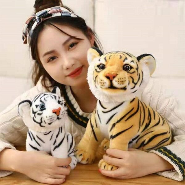 bnf® Adorable Plush Tiger Doll Pillow for Bedding Birthday s Girls Boys White 33cm Baby | Toys for Baby | Plush Baby Toys - Image 4