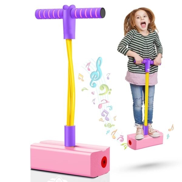 Jumping Pogo Stick Foam Pogo Jumper for Kids, Toys for 3-8 Year Old Boys Girls Outdoor Toys Indoor Toys Fun Gifts Multicolor (Pink)