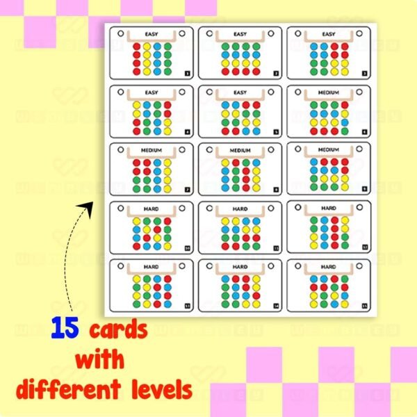 Wembley Kids Montessori Puzzle Game Learning Toy for Kids Age 3-8 Years Color and Pattern Matching Logic Brain Game Preschool Educational Activity Travel Toys for 4,5,6,7,8 Birthday Gift for Boy Girl - Image 3