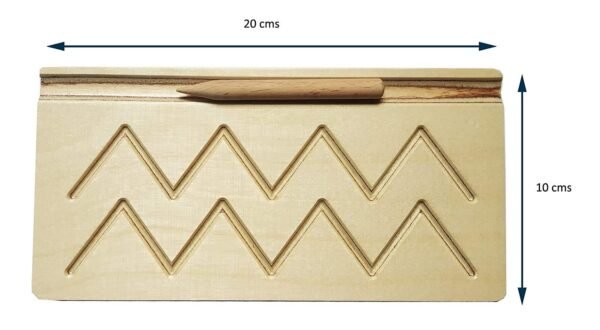 Single Piece Wooden Mathematics Writing Patterns Practice Boards for Kids-Wooden Educational Toys for Kids 3 Years or 2 or 4 Years Old, Patterns tracing Boards, Learning Wooden Toys-Brown - Image 2