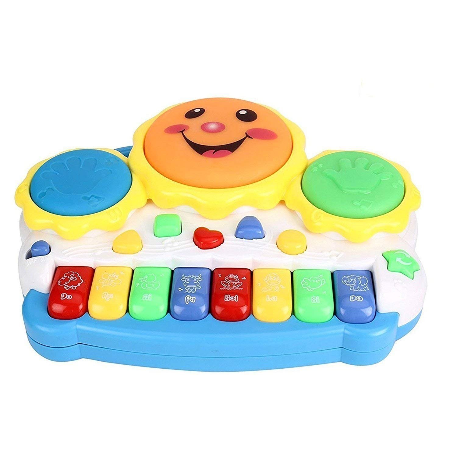 Prime Deals Drum Keyboard Musical Plastic Toys with Flashing Lights - Animal Sounds and Songs, Multi Color - Image 4