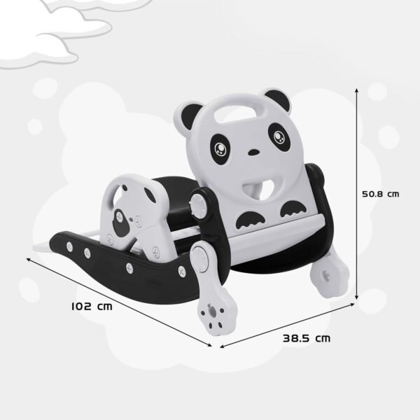 Amazon Brand - Jam & Honey 3-in-1 Rocking Panda Slide with Baby Rocker & Chair | for Kids 2-5 Years Old | Non-Toxic PE | Durable & Safe | BIS Approved | Black & Grey - Image 3