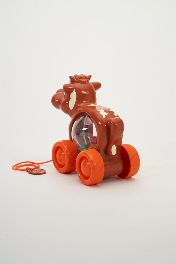 Pull Along Toy for 1+ Years Old Moo Moo Cow Pull Along Child Toys 2-5 Years- Brown - Image 3