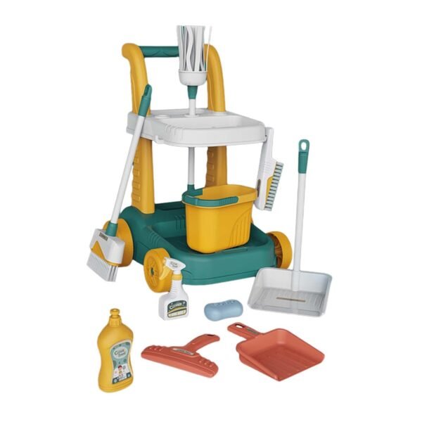Toy Kids Cleaning Set Housekeeping Tools for Toddlers Children Ages 3+ Years Old Style B Green - Image 3