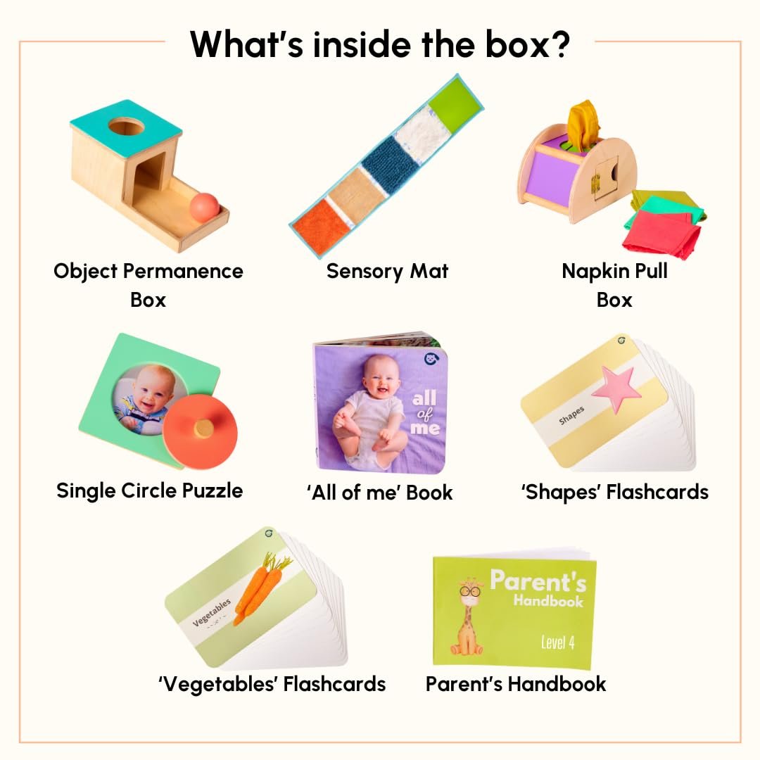 Curious Cub Montessori Learning Wooden Baby Toys | Box 4: 7+ Months | Montessori Toys For 7+ Months |Early Child Development,Sensory Toy & Fine Motor Skills|New Born Baby Toy|Gifts For New Born Babies - Image 2