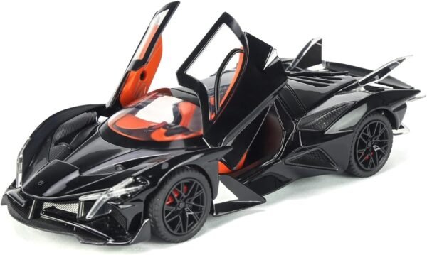 Compatible for 1:32 Apollo Evo Toy Car Model, Diecast Collectible Pull Back Model Car with Sound and Light, Toy Gift Vehicles for Adults Kids Boys Girls?Black?