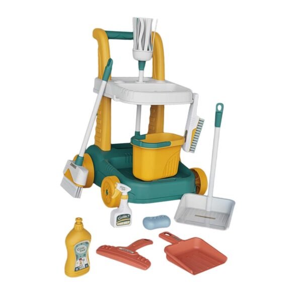 Toy Kids Cleaning Set Housekeeping Tools for Toddlers Children Ages 3+ Years Old Style B Green